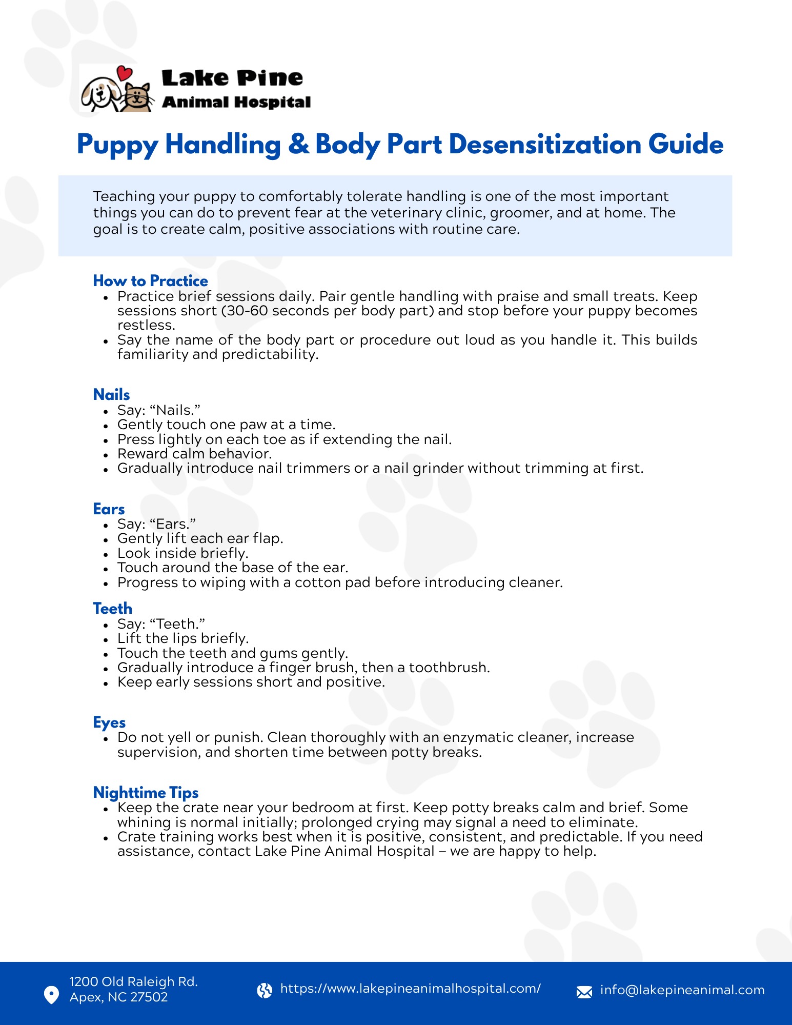 Puppy Handling & Body Part Desensitization Guide